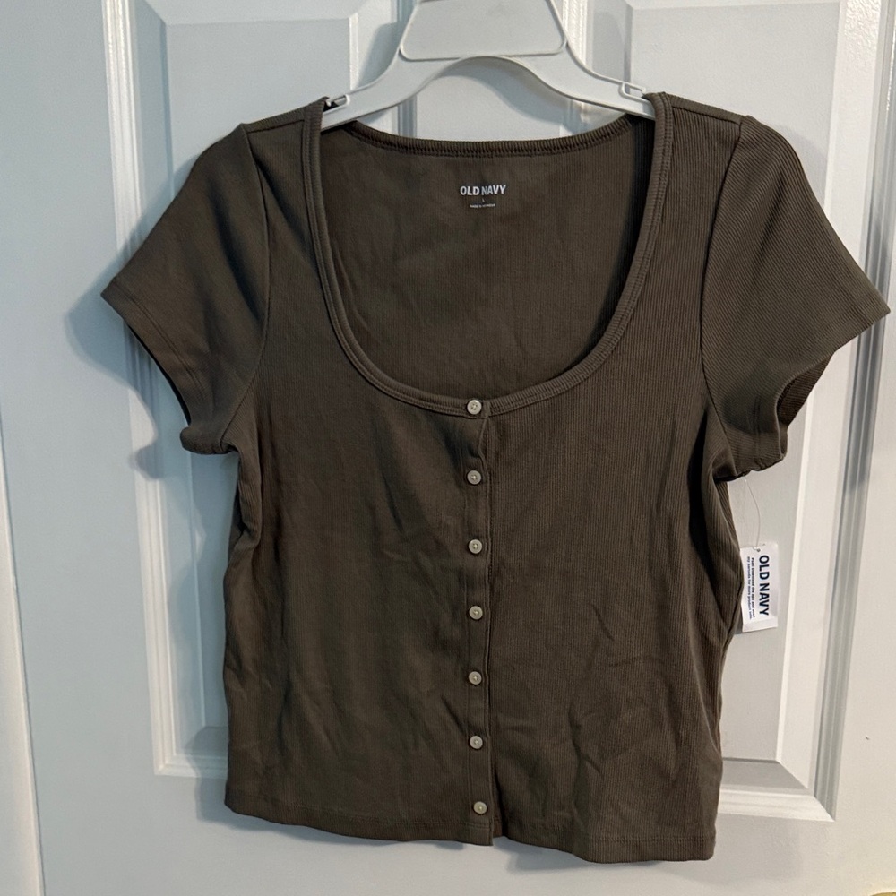 Old Navy Women's Brown Button-Down Shirt